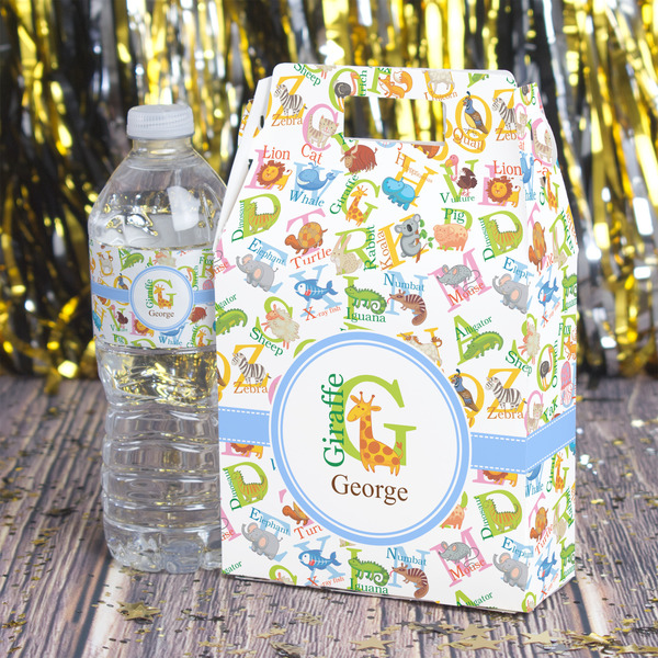 Animal Alphabet Gable Favor Box - In Context