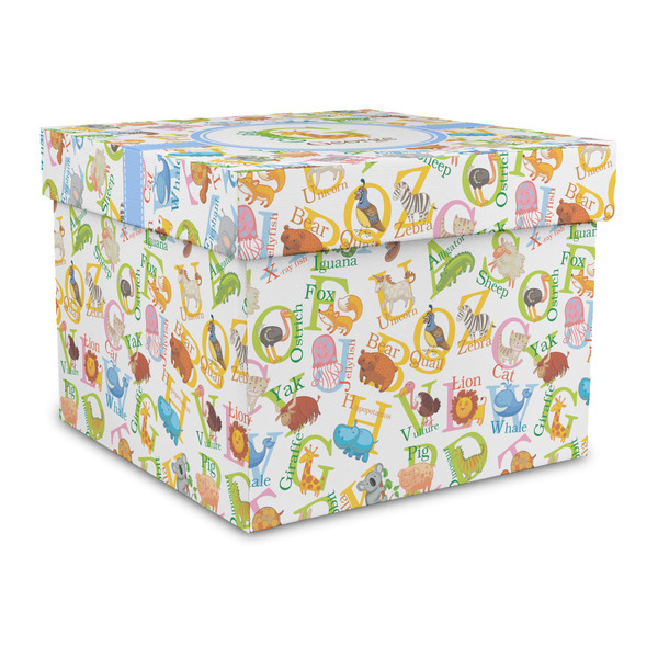 Custom Animal Alphabet Gift Box with Lid - Canvas Wrapped - Large (Personalized)