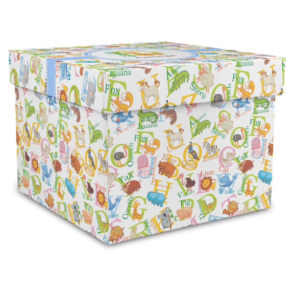 Custom Animal Alphabet Gift Box with Lid - Canvas Wrapped - X-Large (Personalized)