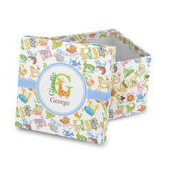 Animal Alphabet Gift Box with Lid - Canvas Wrapped (Personalized)