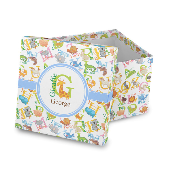 Custom Animal Alphabet Gift Box with Lid - Canvas Wrapped (Personalized)