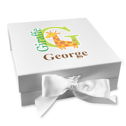 Animal Alphabet Gift Box with Magnetic Lid - White (Personalized)