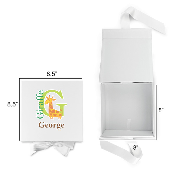 Animal Alphabet Gift Boxes with Magnetic Lid - White - Open & Closed