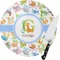 Animal Alphabet Round Glass Cutting Board - Medium (Personalized)