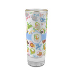 Animal Alphabet 2 oz Shot Glass -  Glass with Gold Rim - Set of 4 (Personalized)