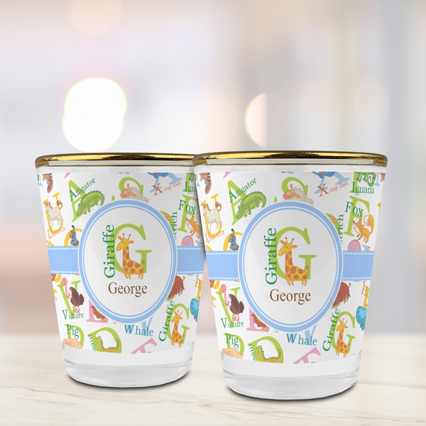 Animal Alphabet Glass Shot Glass - with gold rim - LIFESTYLE