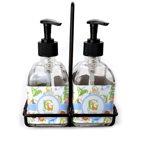 Custom Animal Alphabet Glass Soap & Lotion Bottle Set (Personalized)