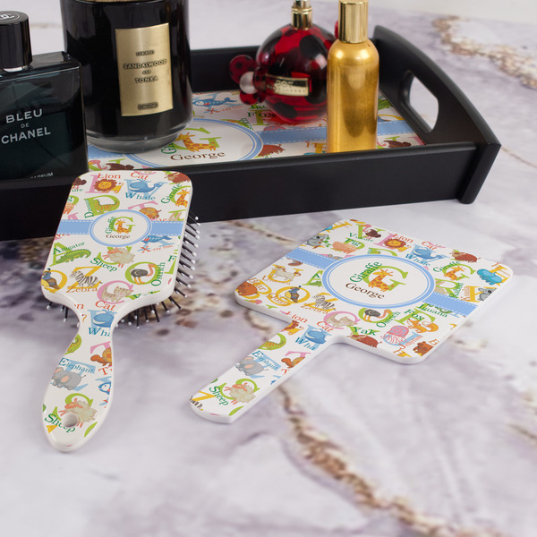 Animal Alphabet Hair Brush and Hand Mirror - Bathroom Scene