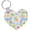 Animal Alphabet Heart Plastic Keychain w/ Name or Text