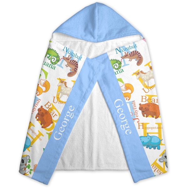 Animal Alphabet Hooded Towel - Folded