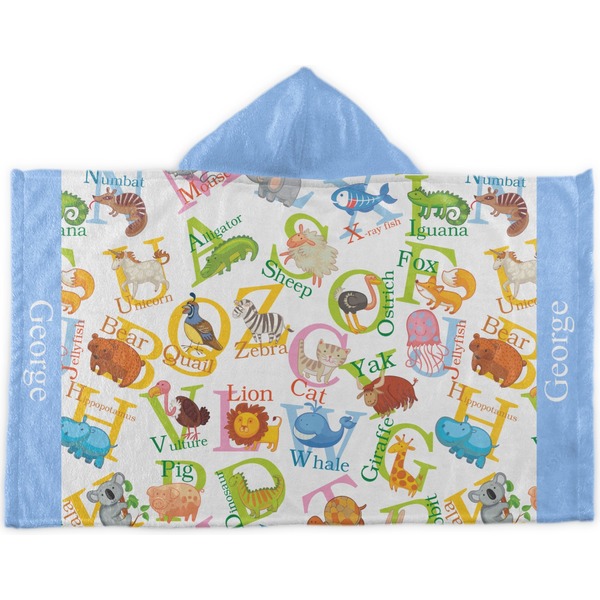 Custom Animal Alphabet Kids Hooded Towel (Personalized)