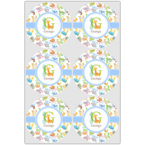 Animal Alphabet Icing Circle - Large - Set of 6