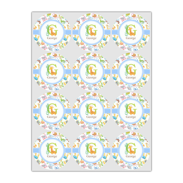 Animal Alphabet Icing Circle - Small - Set of 12