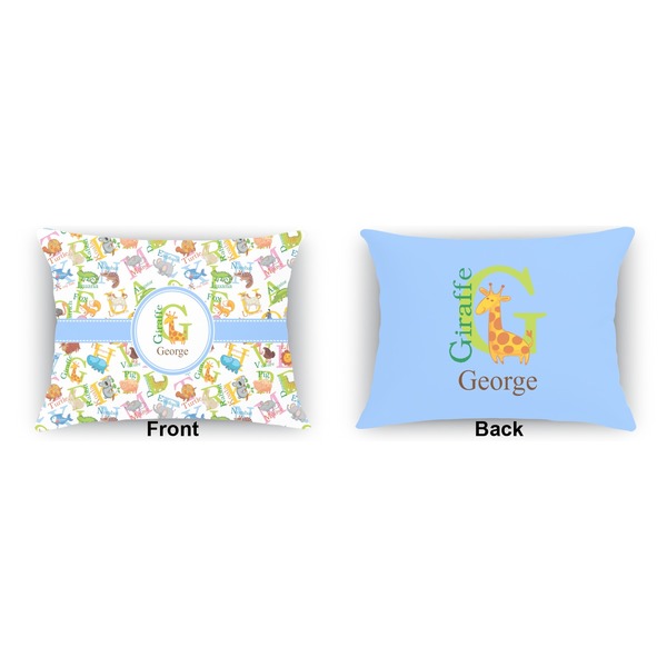 Animal Alphabet  Indoor Rectangular Burlap Pillow (Front and Back)