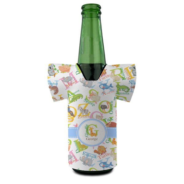 Animal Alphabet Jersey Bottle Cooler - FRONT (on bottle)