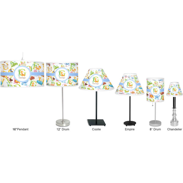Animal Alphabet Lamp Full View Size Comparison
