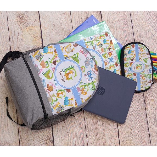 Animal Alphabet Large Backpack - Gray - With Stuff
