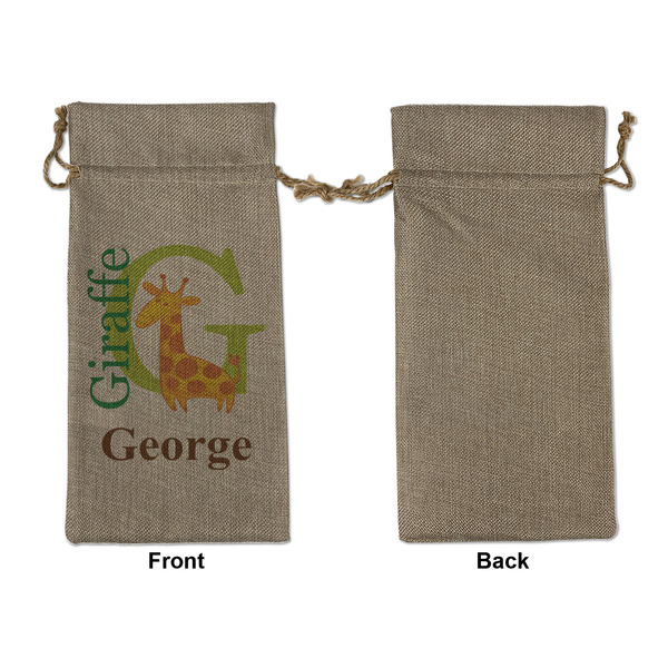 Animal Alphabet Large Burlap Gift Bags - Front Approval