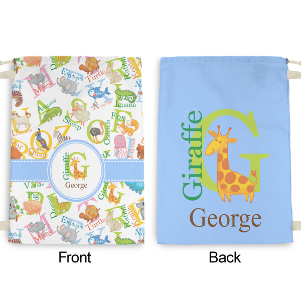 Animal Alphabet Large Laundry Bag - Front & Back View