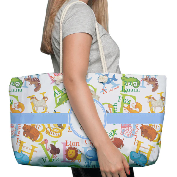 Animal Alphabet Large Rope Tote Bag - In Context View