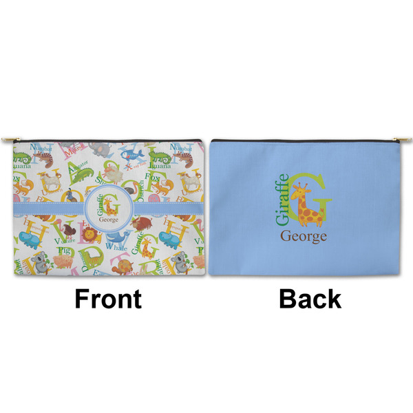 Animal Alphabet Large Zipper Pouch Approval (Front and Back)