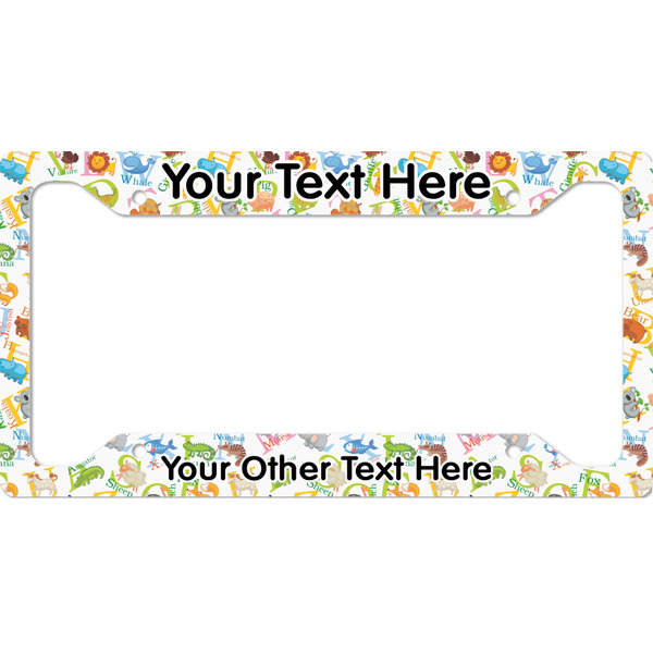 Custom Animal Alphabet License Plate Frame - Style A (Personalized)
