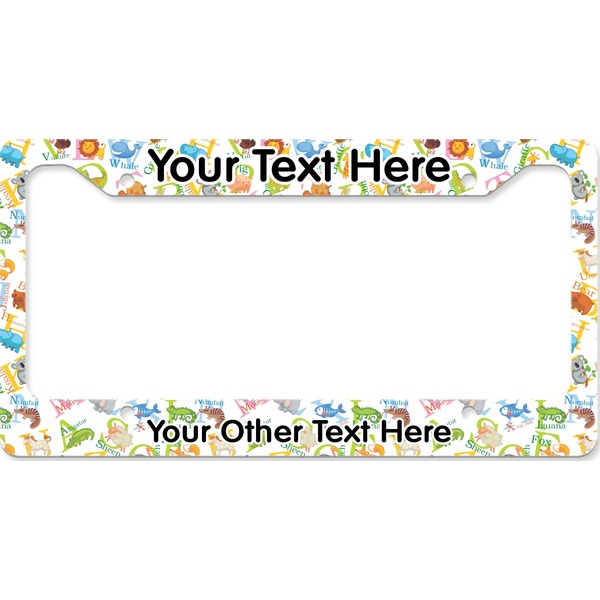 Custom Animal Alphabet License Plate Frame - Style B (Personalized)