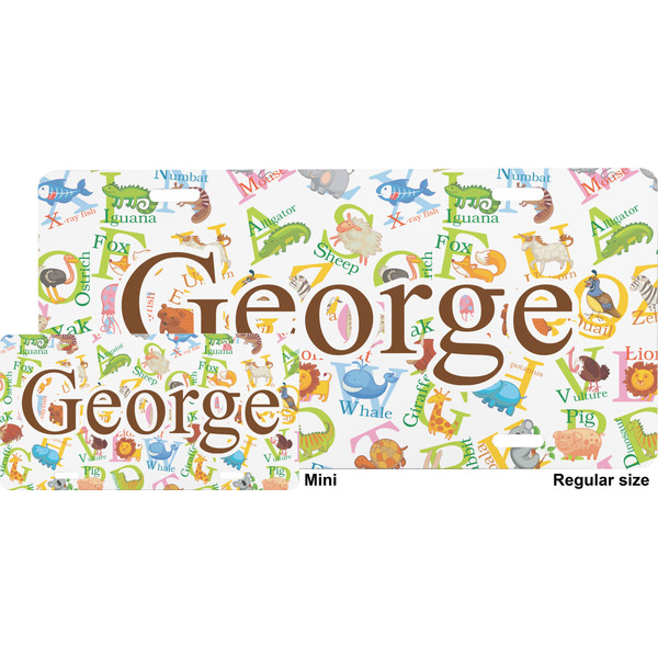 Animal Alphabet License Plate (Sizes)