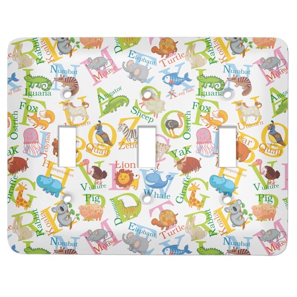 Custom Animal Alphabet Light Switch Cover (3 Toggle Plate)