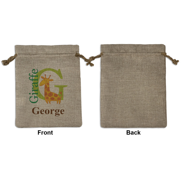Animal Alphabet Medium Burlap Gift Bag - Front Approval