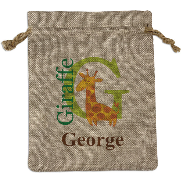 Custom Animal Alphabet Burlap Gift Bag (Personalized)