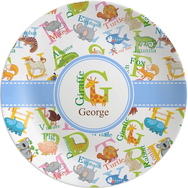 Custom Animal Alphabet Melamine Plate (Personalized)