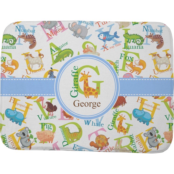 Custom Animal Alphabet Memory Foam Bath Mat - 48"x36" (Personalized)