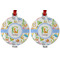 Animal Alphabet Metal Ball Ornament - Front and Back
