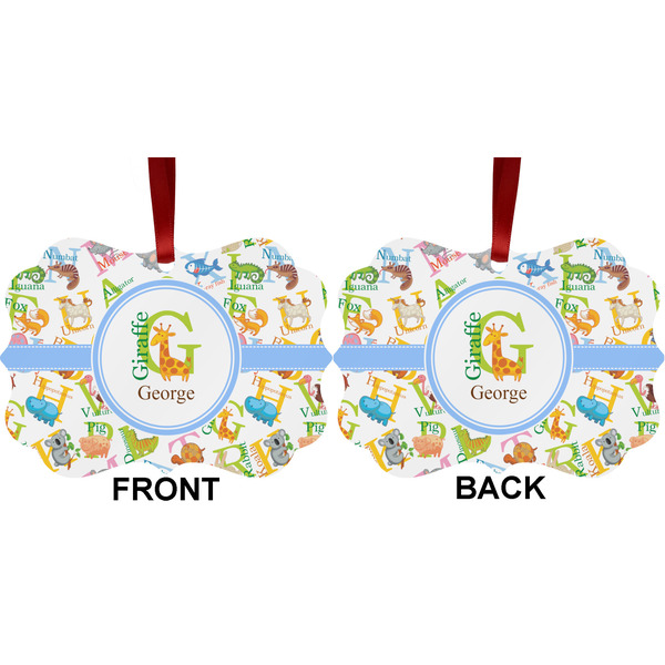 Animal Alphabet Metal Benilux Ornament - Front and Back (APPROVAL)