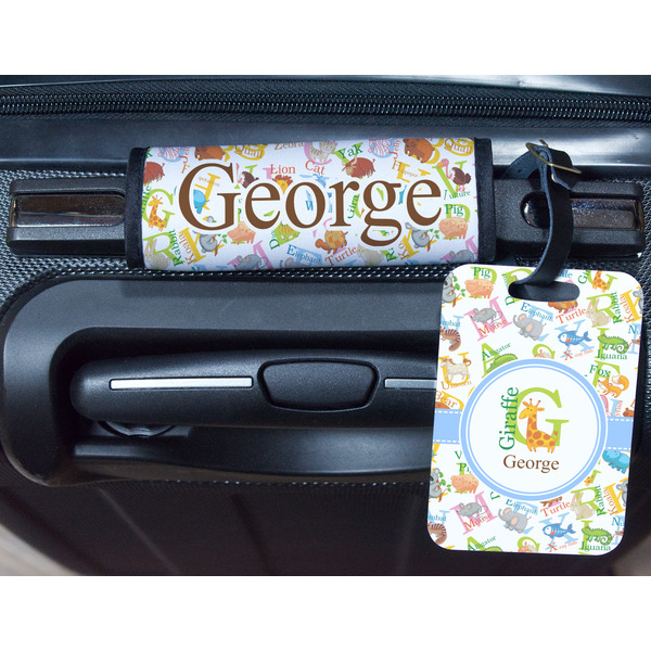 Animal Alphabet Metal Luggage Tag & Handle Wrap - In Context