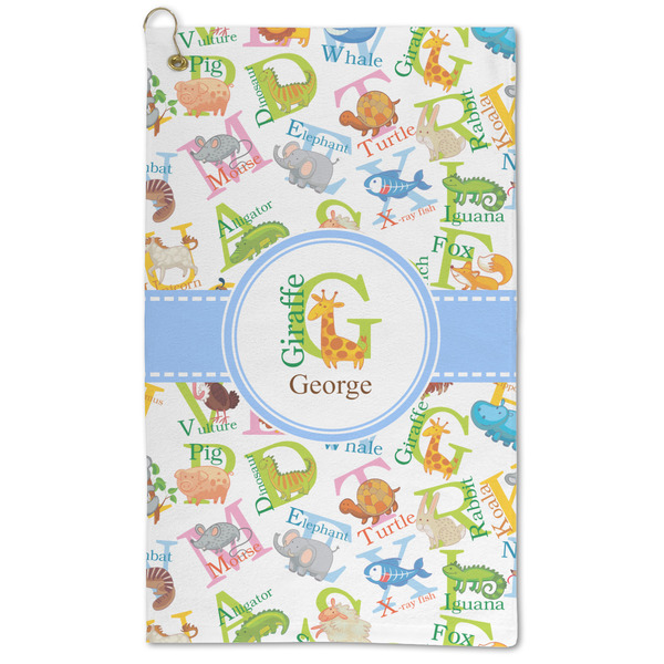 Custom Animal Alphabet Microfiber Golf Towel - Large (Personalized)