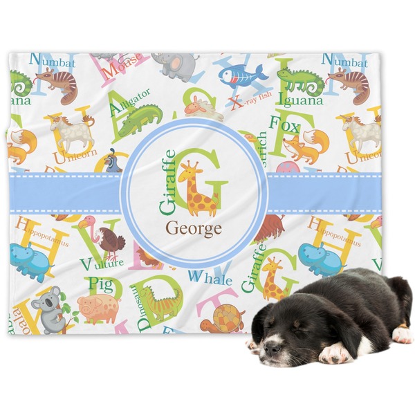 Custom Animal Alphabet Dog Blanket (Personalized)