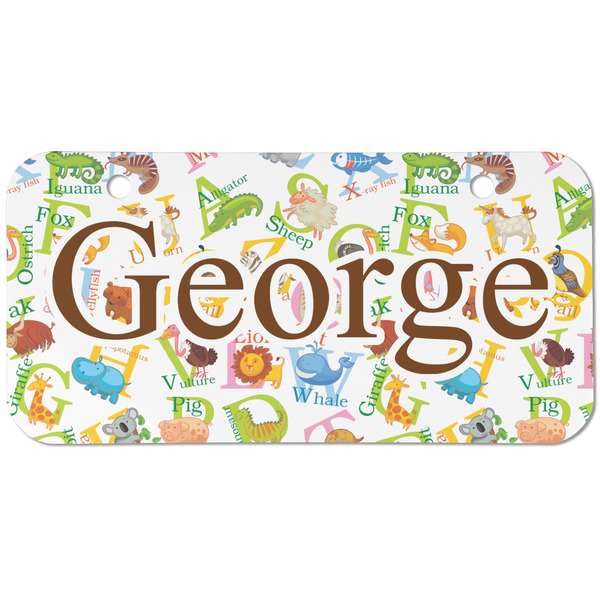 Custom Animal Alphabet Mini/Bicycle License Plate (2 Holes) (Personalized)