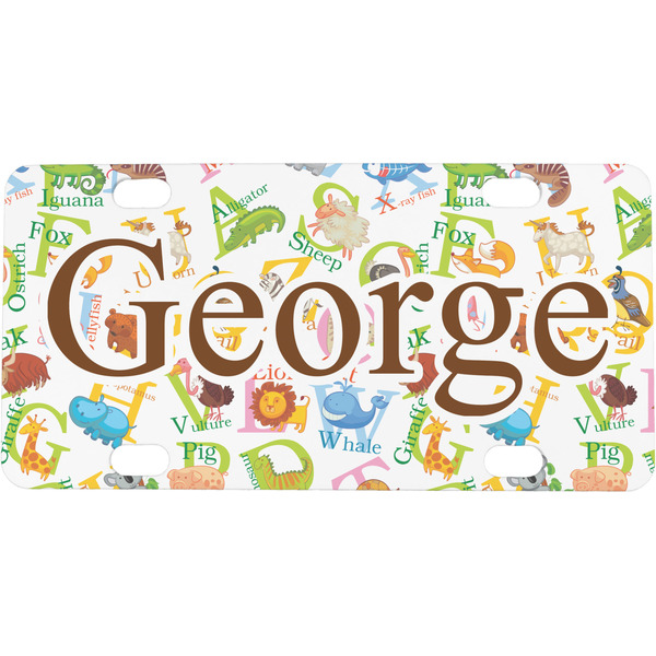 Custom Animal Alphabet Mini / Bicycle License Plate (4 Holes) (Personalized)