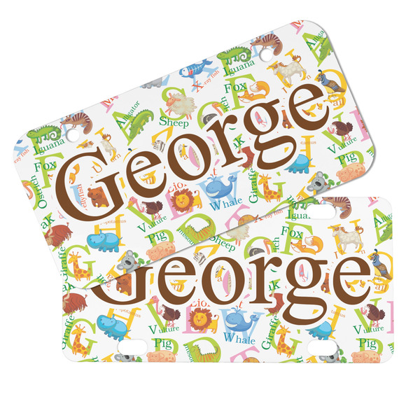 Animal Alphabet Mini License Plates - MAIN (4 and 2 Holes)