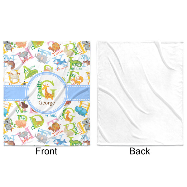 Animal Alphabet Minky Blanket - 50"x60" - Single Sided - Front & Back
