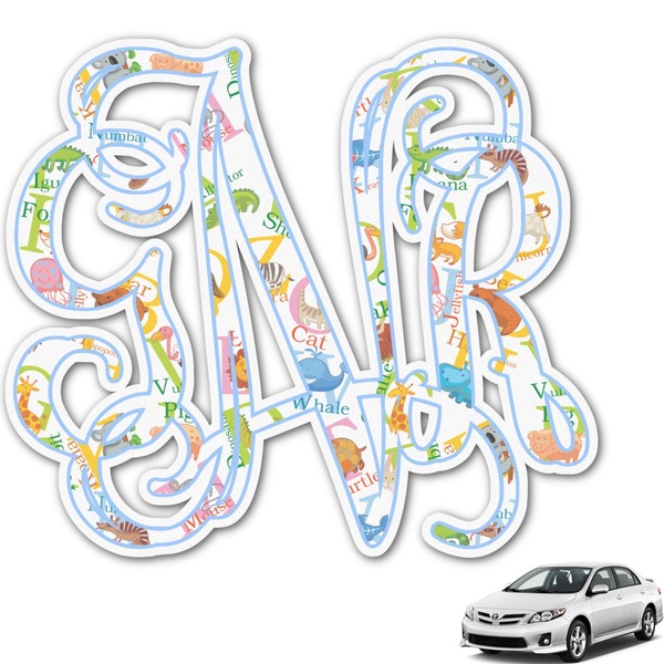 Custom Animal Alphabet Monogram Car Decal (Personalized)