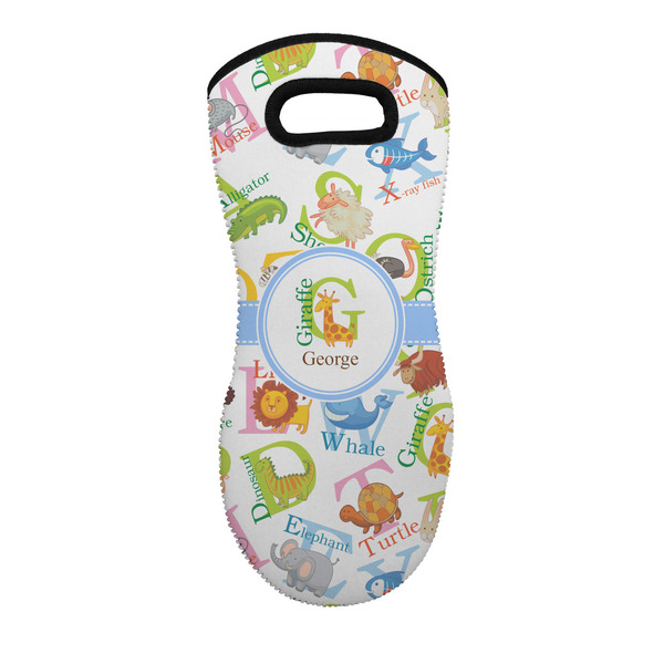 Custom Animal Alphabet Neoprene Oven Mitt - Single w/ Name or Text