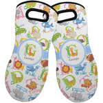 Animal Alphabet Neoprene Oven Mitts - Set of 2 w/ Name or Text