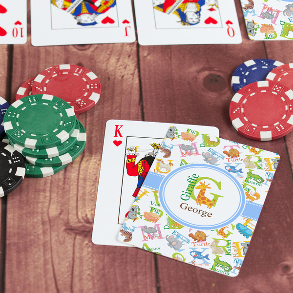 Animal Alphabet On Table with Poker Chips