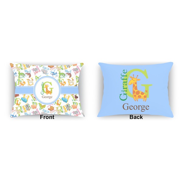 Animal Alphabet  Outdoor Rectangular Throw Pillow (Front and Back)