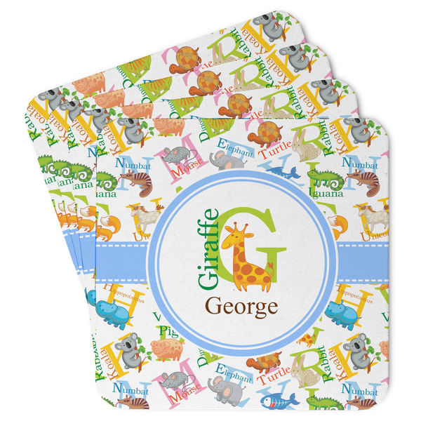 Custom Animal Alphabet Paper Coasters w/ Name or Text