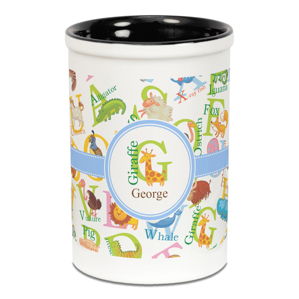Animal Alphabet Pencil Holder - Black