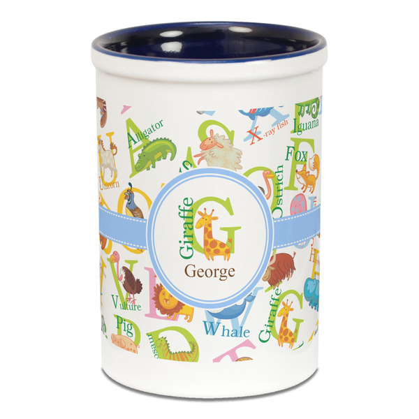 Animal Alphabet Pencil Holder - Blue